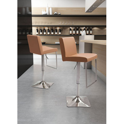 Brayden Studio Bissett Adjustable Height Swivel Bar Stool