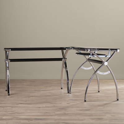 Wade Logan Oakton L-Shaped Glass Computer Desk