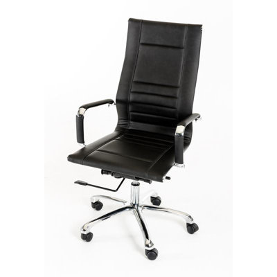 Wade Logan Belafonte Modern High-Back Leather Executive Chair