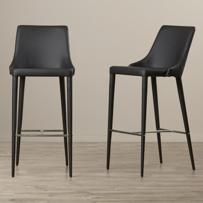 Corrigan Studio Lebron 29.9'' Bar Stool with Cushion (Set of 2)
