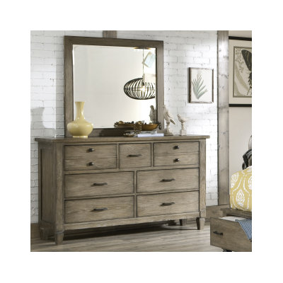 Lark Manor Armoise 7 Drawer Dresser with Mirror