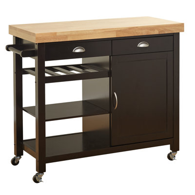 Beachcrest Home Hopewell Kitchen Cart with Wood ..