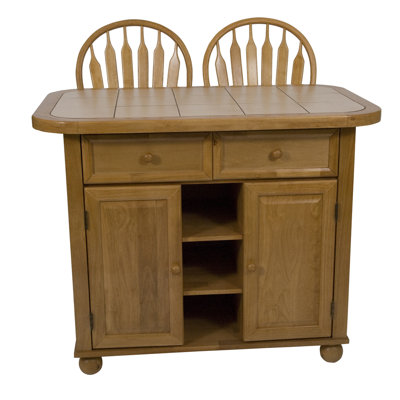 Loon Peak Lockwood Kitchen Island with Ceramic T..
