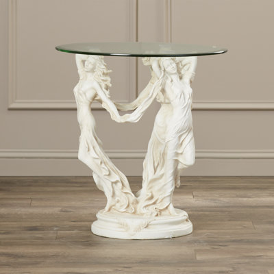 Rosalind Wheeler Spruance Glass Topped Sculptural End Table