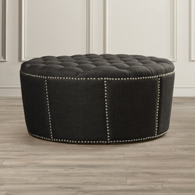 House of Hampton Stockport Nailhead Trim Ottoman