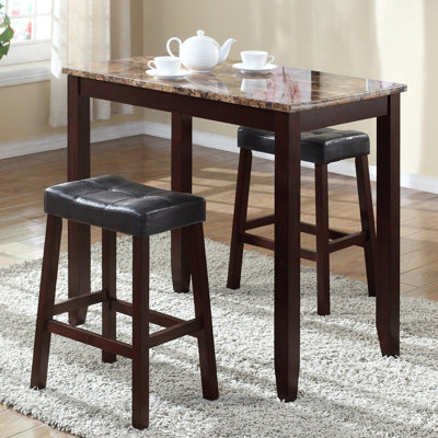 Roundhill Furniture 3 Piece Counter Height Pub T..