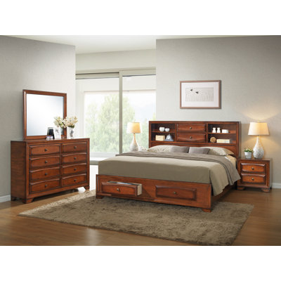 Roundhill Furniture Asger Queen Platform Customi..