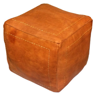 Bungalow Rose Mouassine Leather Pouf Ottoman