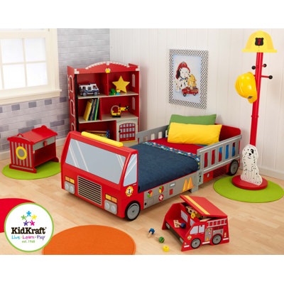 KidKraft Firefighter Toddler Car Customizable Be..