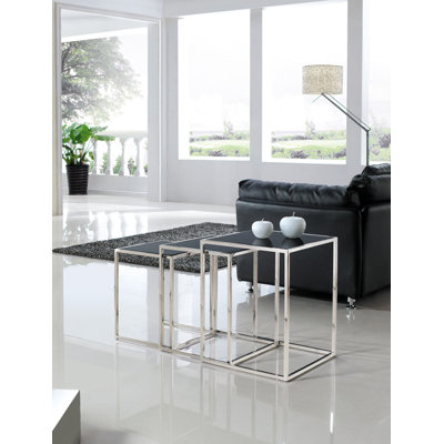 Armen Living Quadra 3 Piece Nesting Tables
