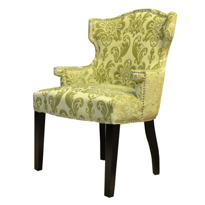 HD Couture Brittania Fan Damask Wingback Chair