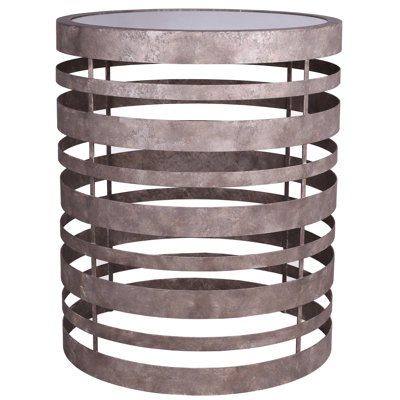 Zuhaus Levi Banded Mirrored End Table