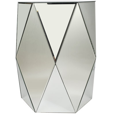 Mercer41 Moretz Geometric Mirrored End Table