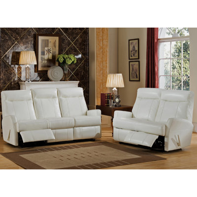Amax Toledo Leather Sofa and Loveseat Set