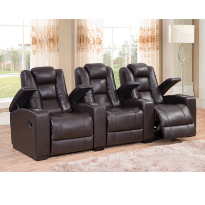 Amax Midway Home Theater Leather Recliner
