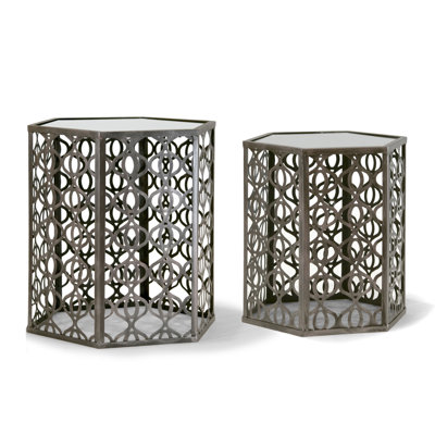 Glamour Home Decor Abrianna 2 Piece Nesting Tables