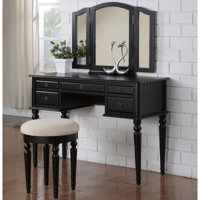 A&J Homes Studio Susan Vanity Set with Mirror