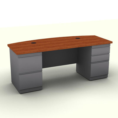 SNAP!office Executive Desk with Bow Fr..