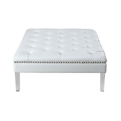 Iconic Home Twain Leather Silver Nailhead Trim B..