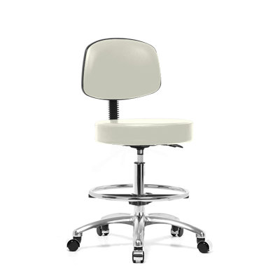 Perch Chairs & Stools Height Adjustable Exam Stool with Basic Backrest and Foot Ring