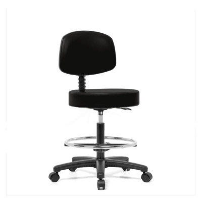 Perch Chairs & Stools Height Adjustable Exam Stool with Basic Backrest and Foot Ring