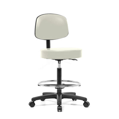 Perch Chairs & Stools Height Adjustable Exam Stool with Basic Backrest and Foot Ring