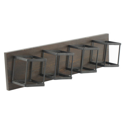 Homestyle Collection 4 Bottle Wall Mounted Wine Bottle Rack