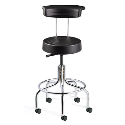 BEVCO ErgoLux Height Adjustable Stool with Backrest