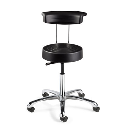 BEVCO ErgoLux Height Adjustable Stool with Backrest