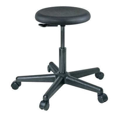 BEVCO Versa Height Adjustable Backless Stool with Dual-Wheel-Hard Floor Casters