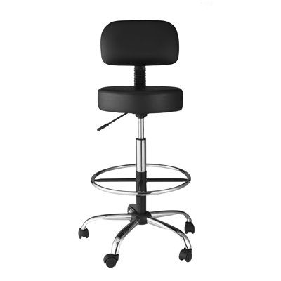 OneSpace Height Adjustable Medical Stool with Back Cushion