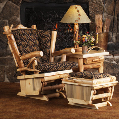 Check price and read more information from trusted store. Mountain Woods Furniture Aspen Heirloom Twig Art Glider and Ottoman