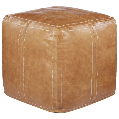 Nikki Chu Ultra By Nikki Chu Leather Pouf Ottoman