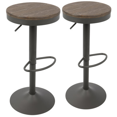 Laurel Foundry Modern Farmhouse Chambord Adjustable Height Swivel Bar Stool (Set of 2)