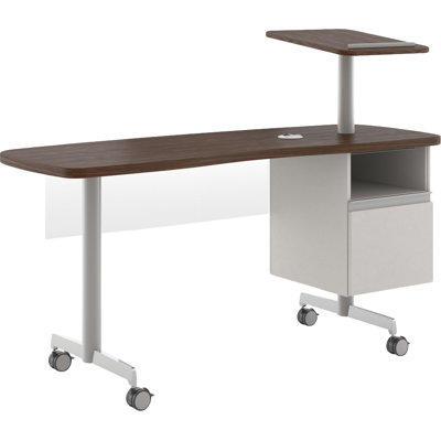 Kimball Office Computer Desk with Open File Pedestal