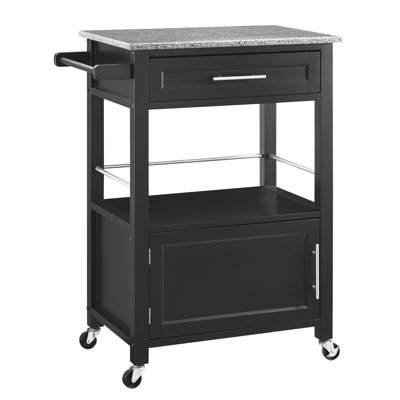 Wade Logan Harvey Kitchen Cart with Granite Top
