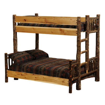Fireside Lodge Hickory Twin over Queen Bunk Bed