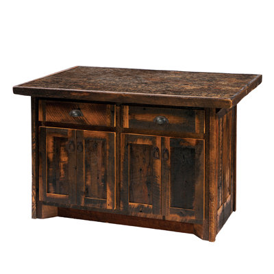 Fireside Lodge Reclaimed Barnwood Kitchen Island