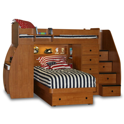 Berg Furniture Sierra Twin L-Shaped Bunk Bed wit..