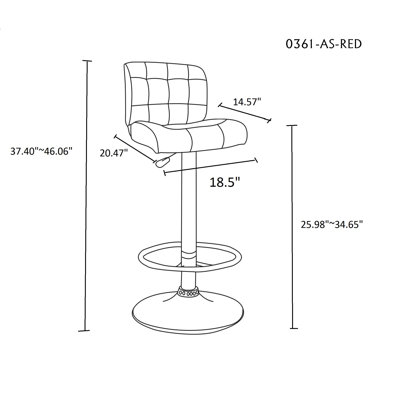 Chintaly Imports Adjustable Height Swivel Bar Stool