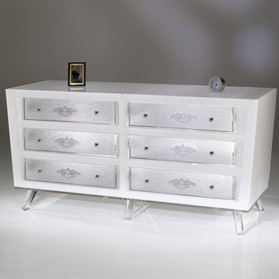 Shahrooz Sylvana Acrylic 6 Drawer Dresser
