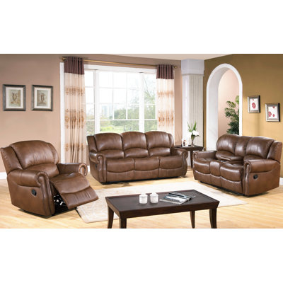 Darby Home Co Baynes 3 Piece Reclining Sofa Set