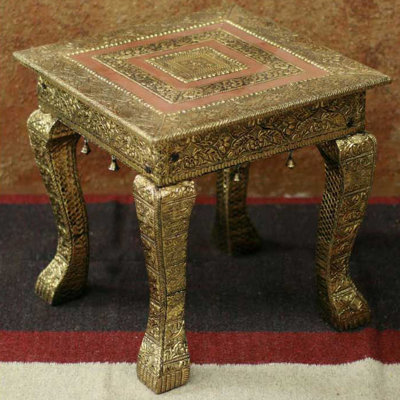 Novica Golden Garland End Table