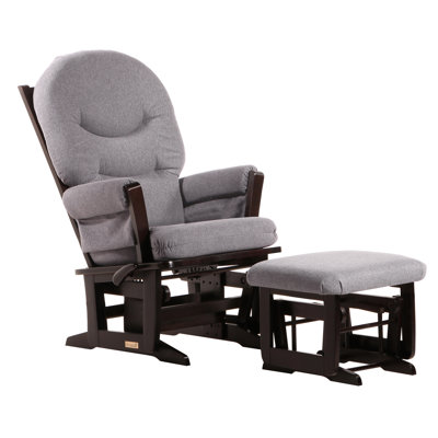Dutailier Ultramotion Multi-Position Reclining Modern Rounded Cushion Glider and Ottoman