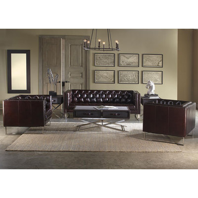 Lazzaro Leather Bordeaux Living Room Collection