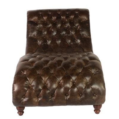 Lazzaro Leather Cathay Leather Chaise Lounge