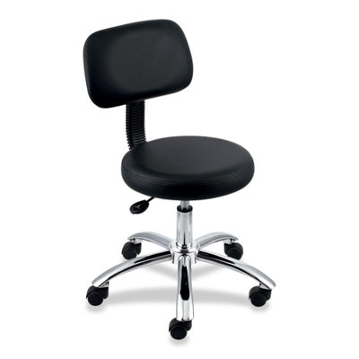 Lorell Pneumatic Height Stool with Back