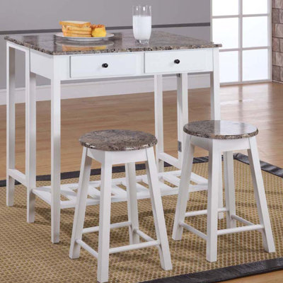 InRoom Designs Breakfast 3 Piece Dining Table Set
