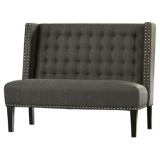 House Of Hampton Aline Upholstered Banquette Bench In Charcoal