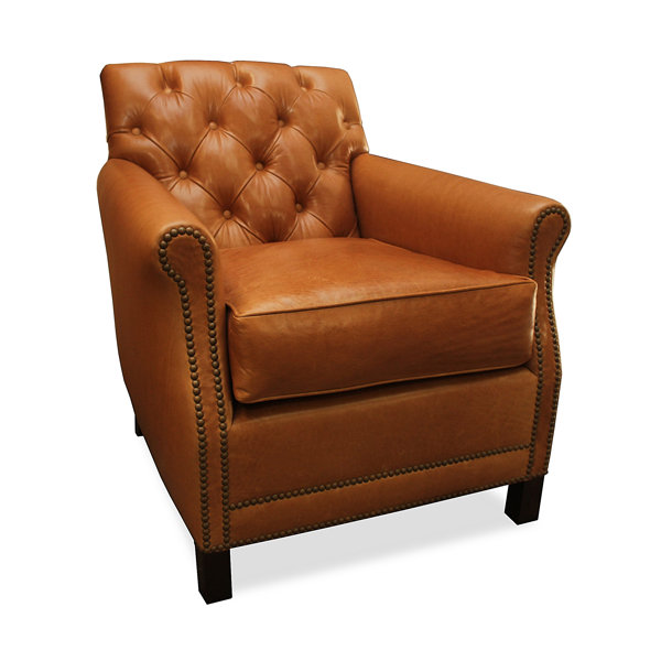 Rhoda Leather Tufted Arm Chair & Reviews Joss & Main
